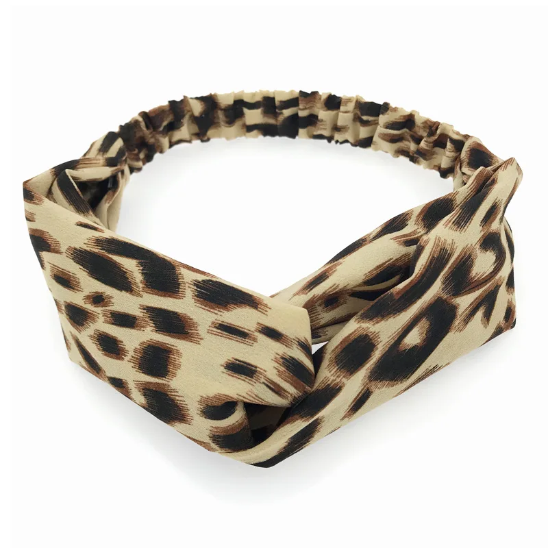 Повязка на голову женская с леопардовым принтом Модный Эластичный Бандаж узлом