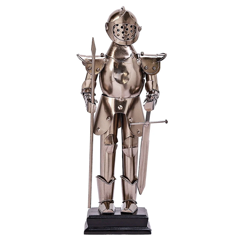 Antique Roman Armor Soldier Wrought Iron Model Sculpture Home Decoration Figurines Retro Ornaments Crafts Boys Gifts | Дом и сад