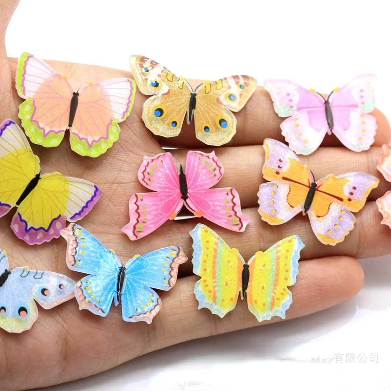 

10Pcs Kawaii Cute Mixed Colorful Butterfly Flat Back Resin Cabochons Scrapbooking DIY Jewelry Craft Decoration Accessorie