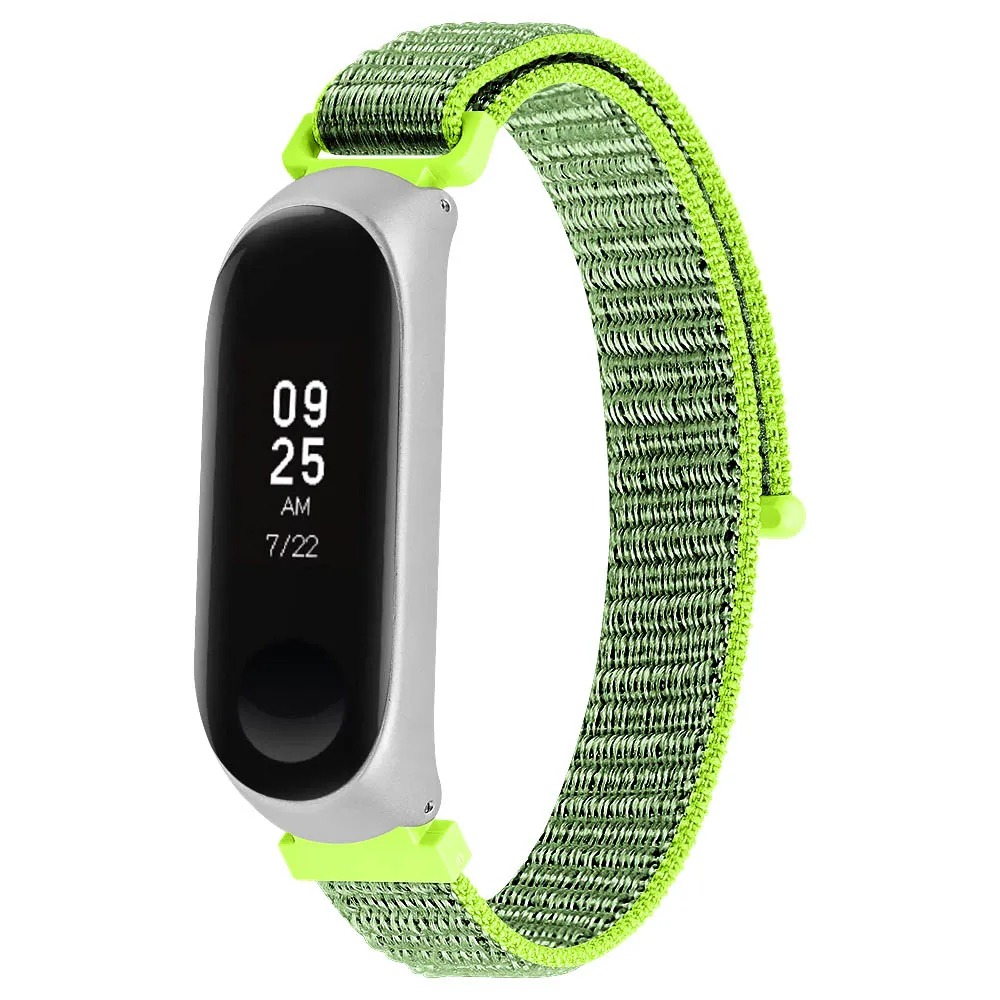 Спортивный плетеный нейлоновый наручный ремешок для Xiaomi mi band 3/4 дышащий