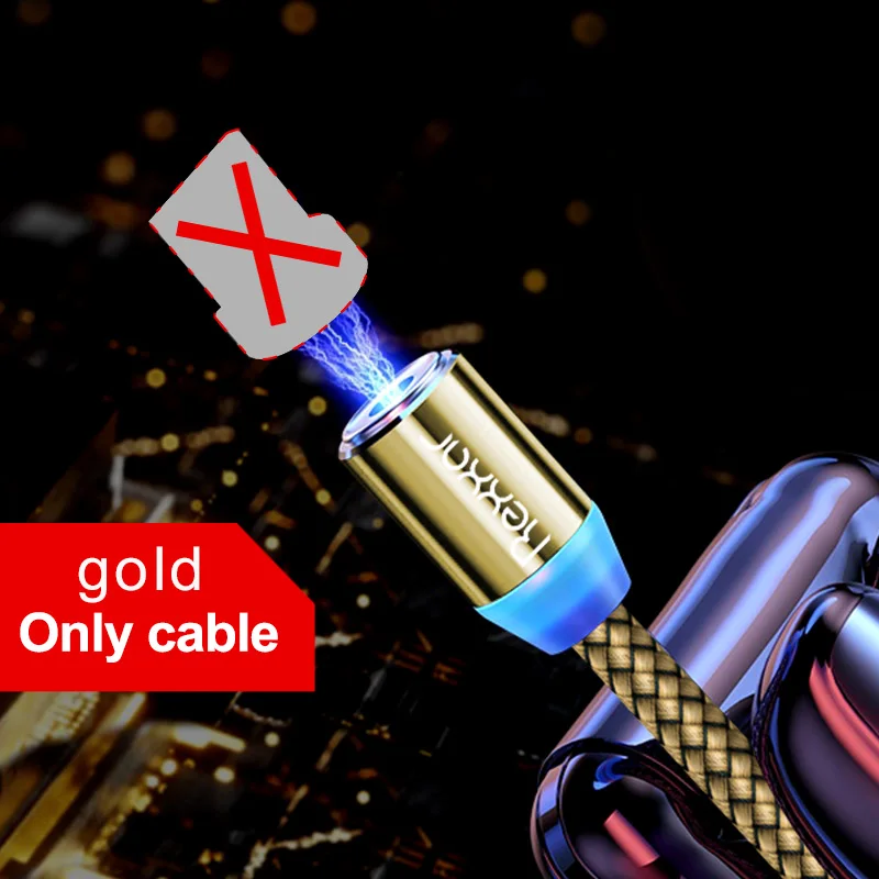 Only Gold Cable Магнитный кабель Быстрая зарядка usb type C кабель магнитное зарядное устройство Micro USB кабель мобильного телефона Кабели для Samsung iphone USB шнур 1 м - Цвет: Only Gold Cable