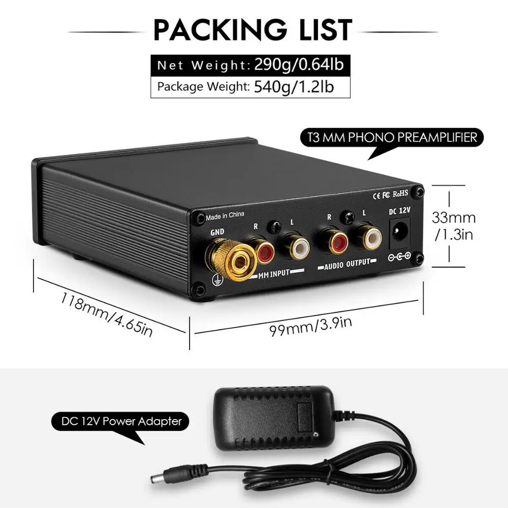 Douk Audio T3 HiFi мм Фонографический предусилитель RIAA проигрывателя усилитель