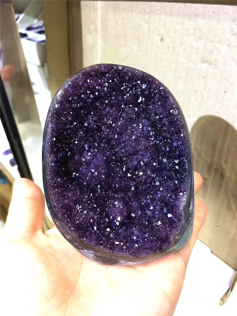 Натуральный Уругвайский кристаллы аметиста geode кластера точка лечебная энергия медитации подарок на Хэллоуин