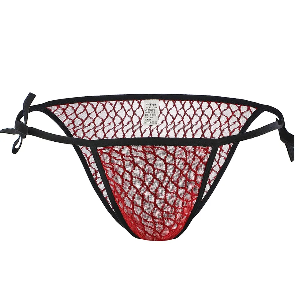 

Men Sexy Underwear Mesh Sheer Low Rise Briefs Sexy Transparent Porno Lingerie Male Seamless Breathable Underpants Panties