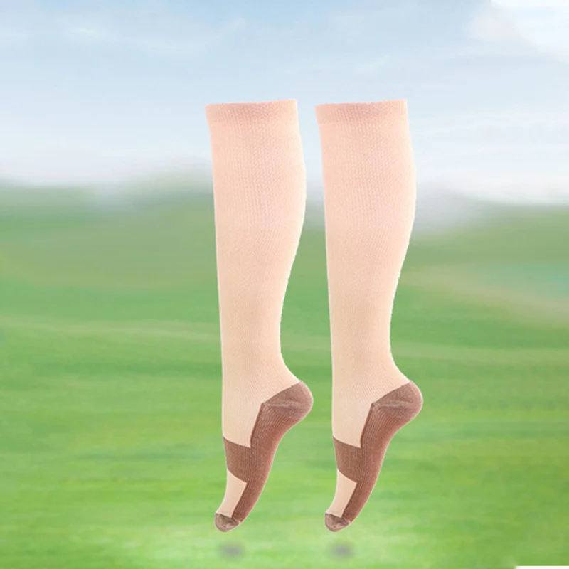 Мужские дышащие длинные компрессионные чулки из медного волокна