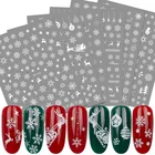 1 лист наклейки на Рождество ногтей наклейки снежинки конверты рождественские украшения с изображением снеговика для зимы ногтей маникюрные инструменты