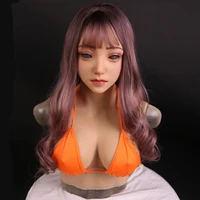 crossdresser female realistic silicone face cosplay props with silicone breast forms for cd stage performance drag queen