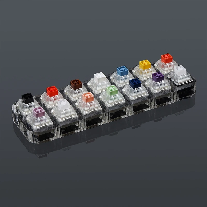 

14 Key Caps Testing Tool Kailh Box Switches Keyboard Tester Kit Clear Keycaps Sampler PCB Mechanical Keyboard