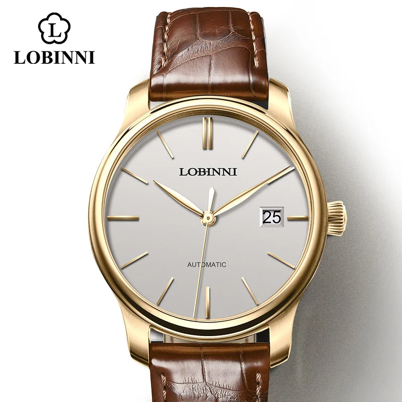 Мужские часы Lobinni с автоматическим перемещением мужские механические наручные