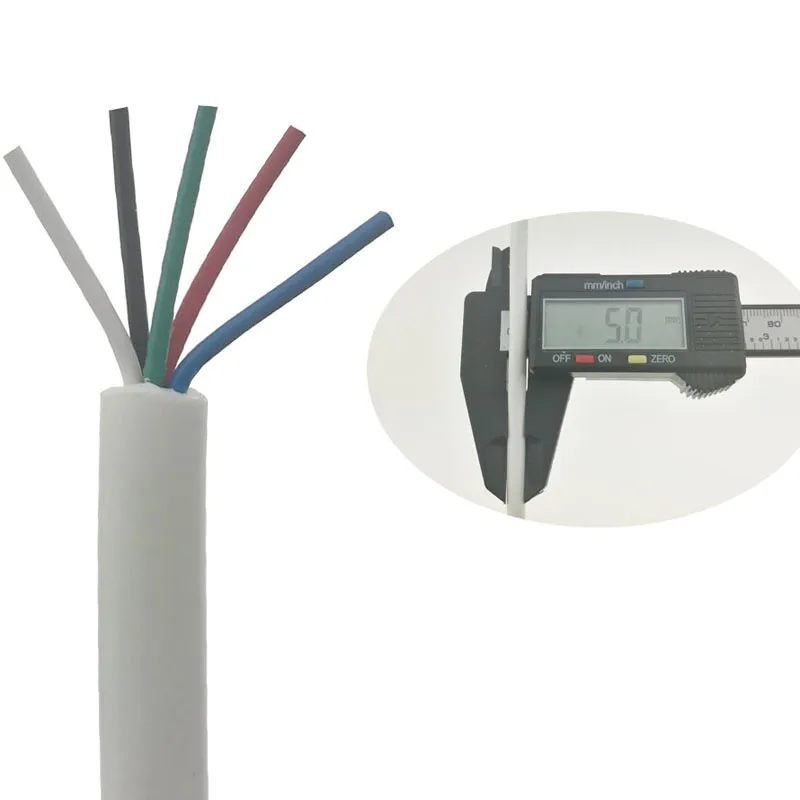 Белый Размеры 5 мм веревка из мягкой пять сердечник с силиконовой проволоки для T12