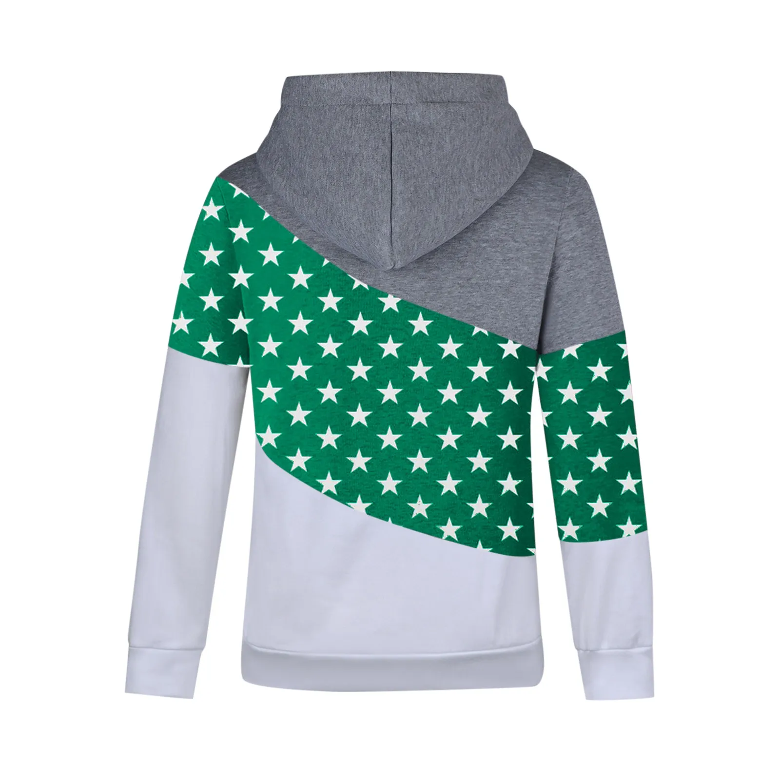 Women Autumn Winter Casual Stars Contrast Long Sleeve Star Print Hoodie Sweatshirt Tops Streetwear Women Oversized Hoodies