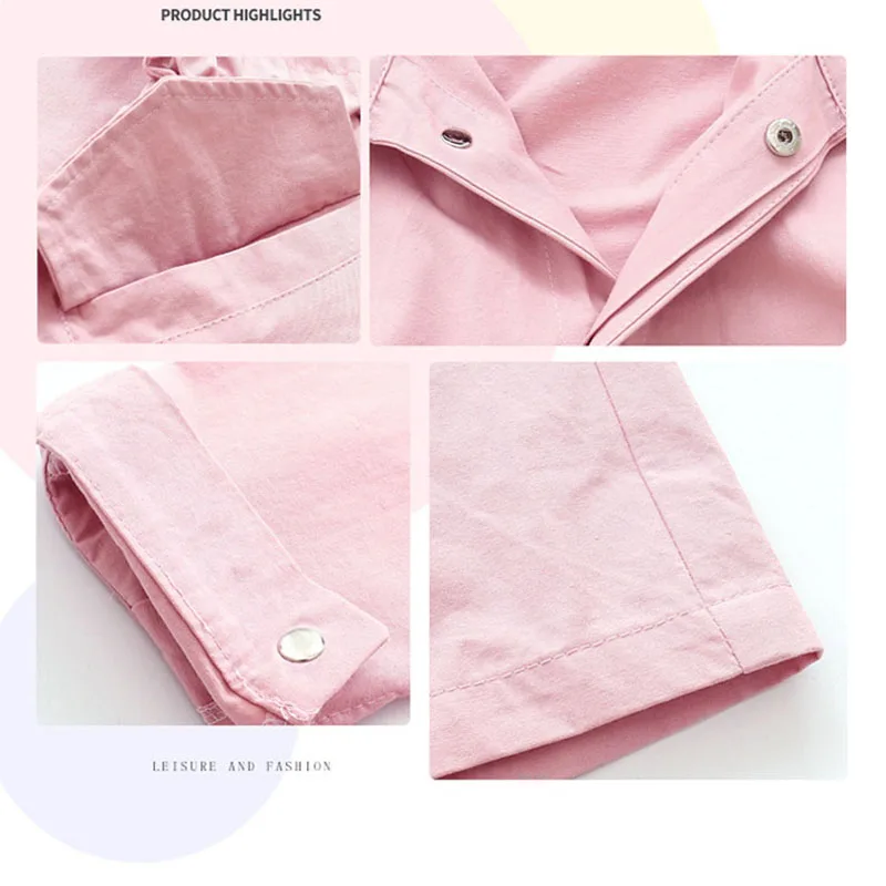 Сезон весна-осень Повседневная Верхняя одежда для девочек однотонная детская