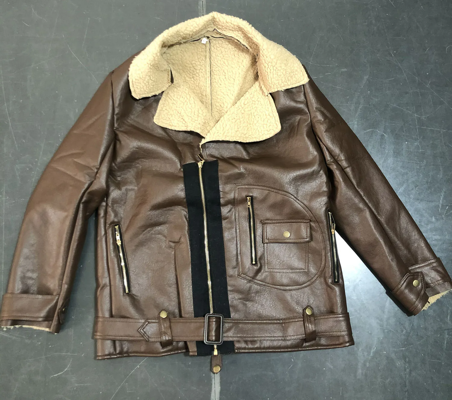 Мужские куртки воротник с лацканами тонкая кожаная куртка меховой подкладкой