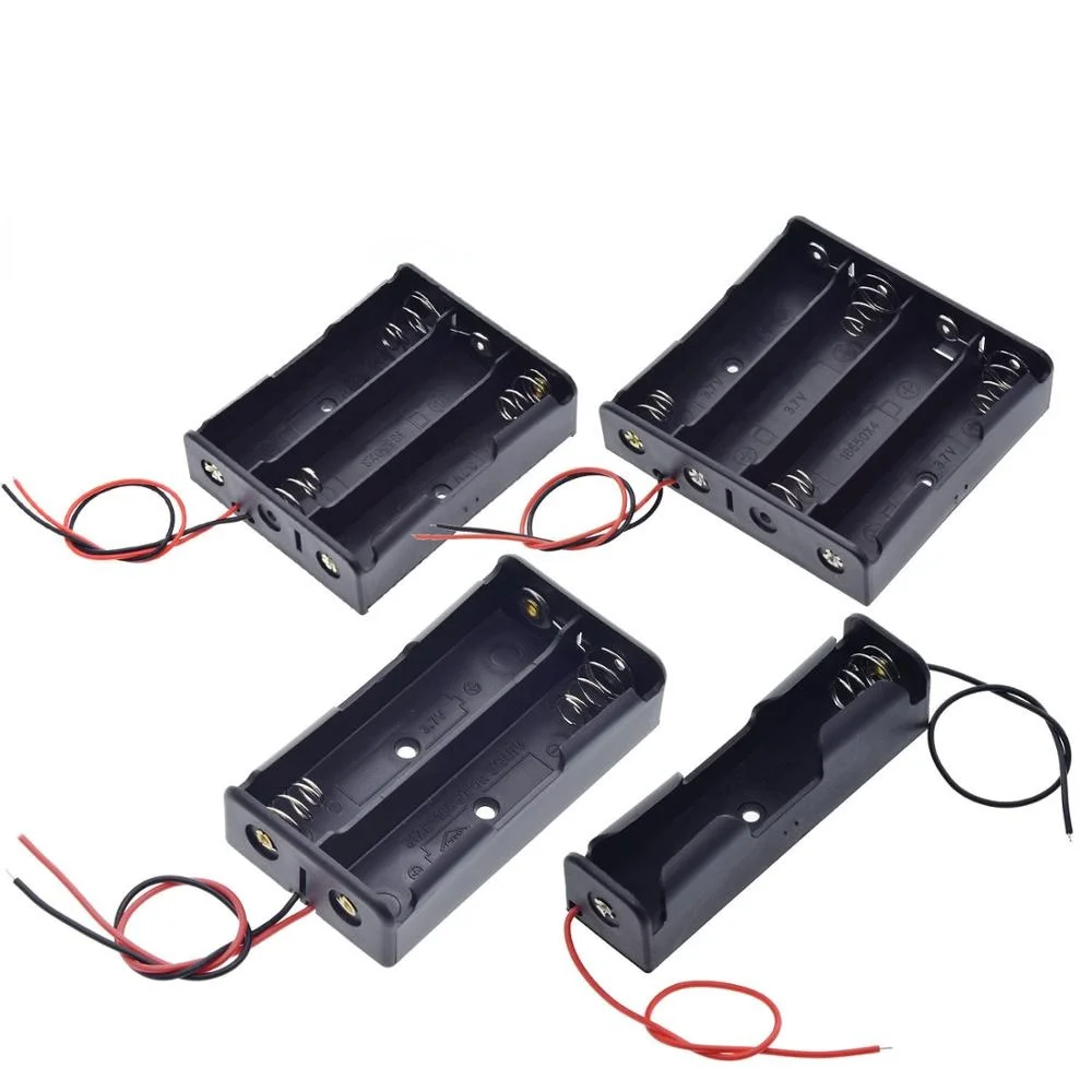 

Hot Sell1X 2X 3X 4X 18650 Battery Holder Storage Box Case 1 2 3 4 Slot Battery Container With Wire Lead For Arduino DIY KIT
