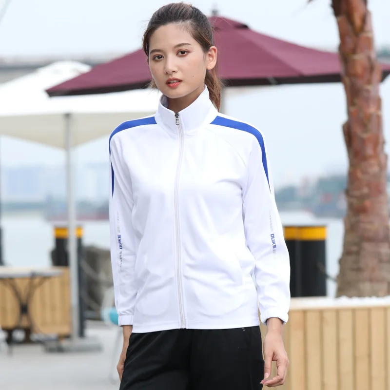 Women Running Jackets Solid Patchwork Yoga Long Sleeve Gym Ladies Sportswear Jerseys Outdoor Tranning Zipper Sweatshirts