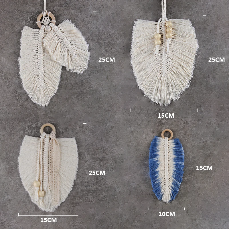 

Macrame Wall Hanging Home Decoration Accessories Feathered Charm Car Wall Hanging Boho Decor Hand-woven Tapestry Wall Hanging