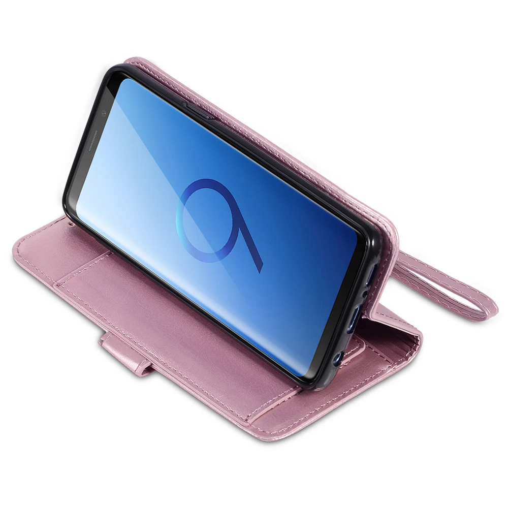 LAPOPNUT Магнитный кожаный чехол бумажник на молнии с пряжкой для Samsung Galaxy J6 Plus J5 J4 J3 A8