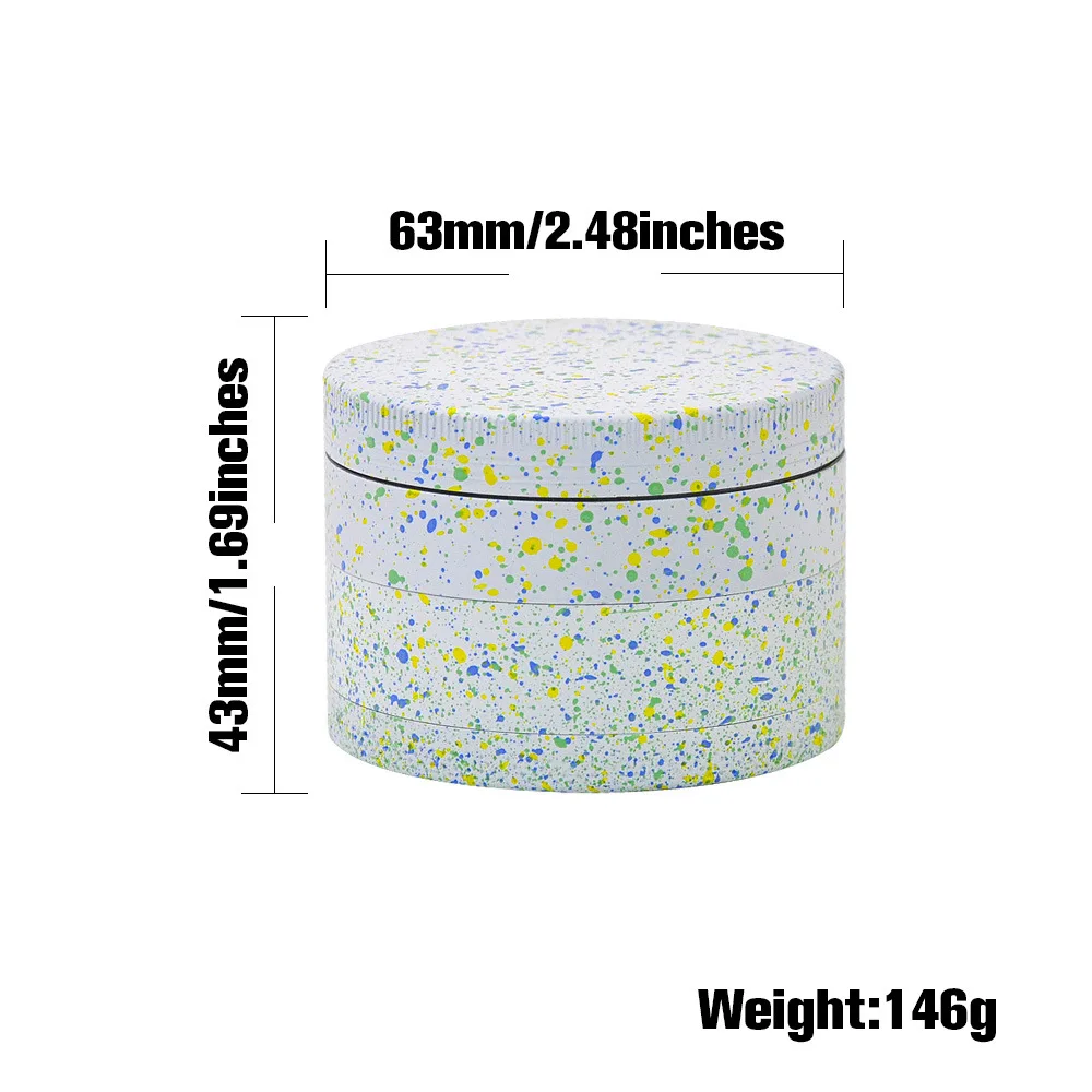 Механическая блокировка 63 мм 4 Слои Гипсофила узор дробилка для специй травы дыма