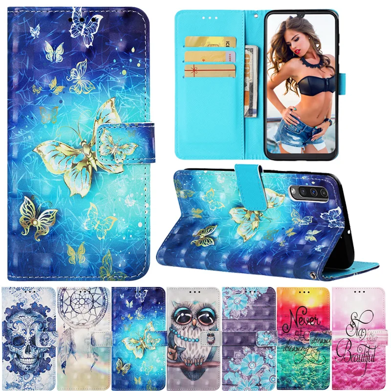 Модный кожаный чехол книжка с блестящими бабочками для Huawei Y5 2019 Mate 20 P20 P30 Lite Pro 2018 Y6