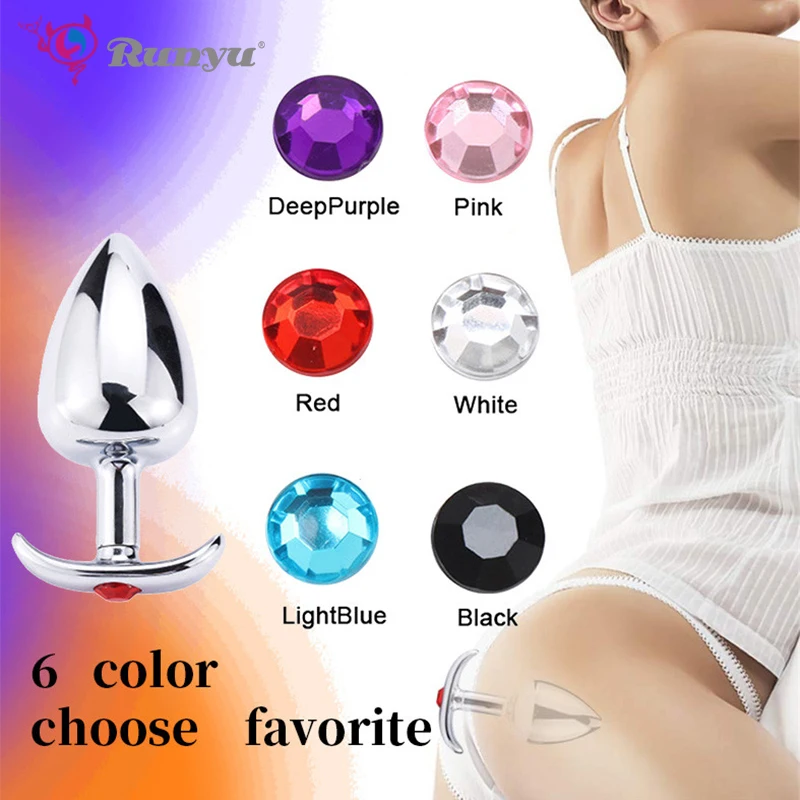 2019 Jeweled Anal Plug Small Medium Big Size Aluminium Alloy Metal Smooth Butt Man Private Goods with No Vibrators | Красота и