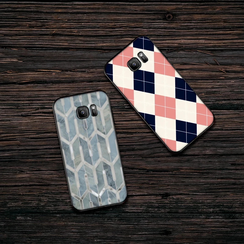 В виде геометрических фигур Мягкий силиконовый чехол для телефона samsung A3 4 5 6 Plus 7 8