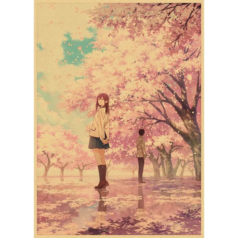 Плакаты из крафт-бумаги с тихим голосом Классические Японские Мультяшные кино