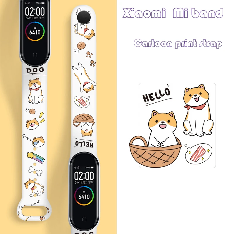 

Cartoons Bracelet For Xiaomi Mi Band 6 5 4 3 Correa Strap Silicone Wristband Replacement Strap For Xiaomi Miband6/ 5 /4 NFC belt