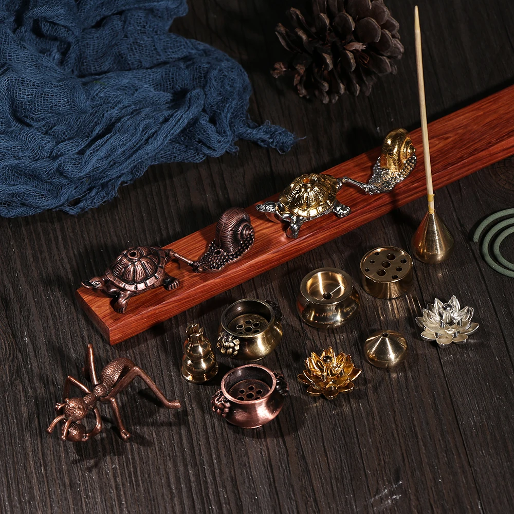 1 шт. мини желтый медный для благовоний держатель Joss stick вставленный курильщик