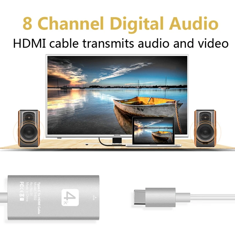 USB-C type-C к HDMI 4K * 2K UHD HDTV адаптер для samsung Galaxy S8 + MacBook Silvers | Электроника