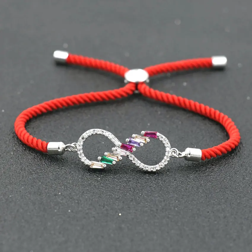 Минимализм медный серебристый цвет Кристалл Циркон AAA 8 со знаком бесконечности