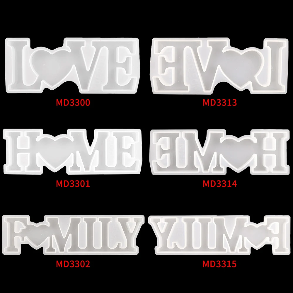 Обратная сторона форма для домашней семьи надписи LOVE из смолы самостоятельного