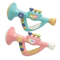 kids plastic trumpet toy trumpet horn with music and lights educational musical instrument toy for toddlers