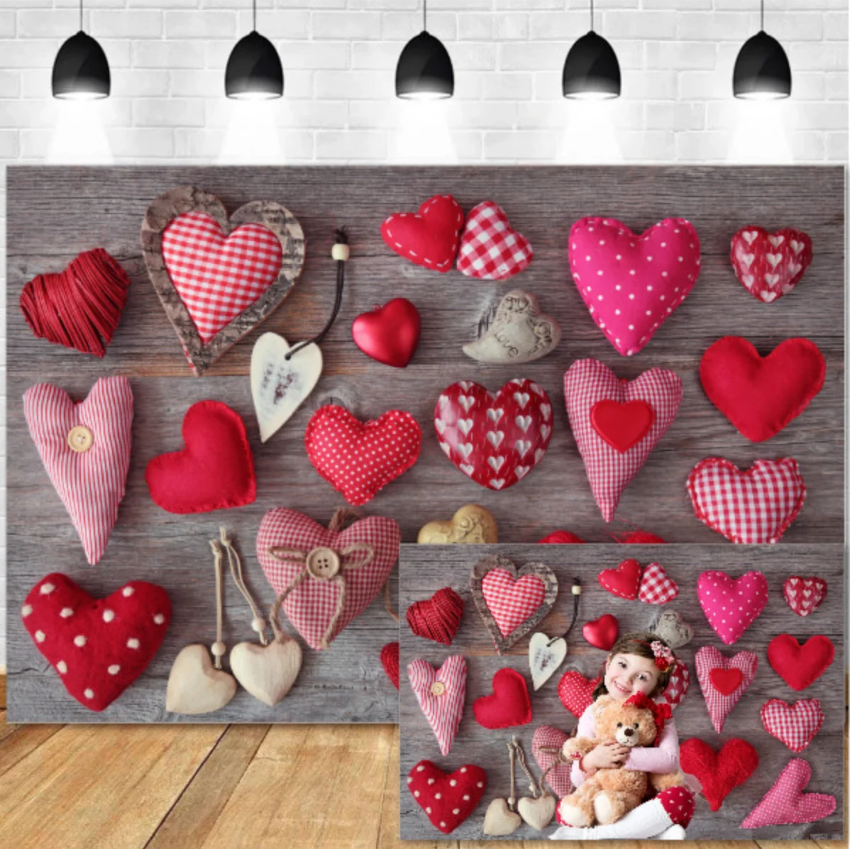 

День Святого Валентина фон для фотосъемки с изображением "любящим сердцем" шаблон новорожденных детские, для малышей фон для студийной съем...