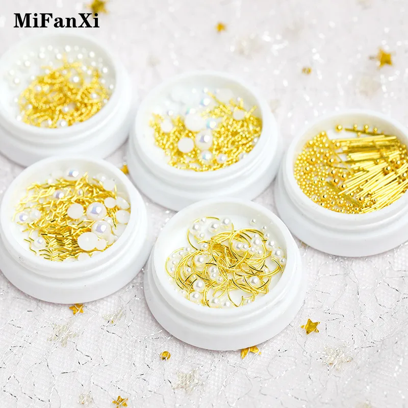 

1Box Gold Rivet Nail Studs 3D Nail Art Decorations Metal Silks Manicure DIY Nail Decoration Body Art