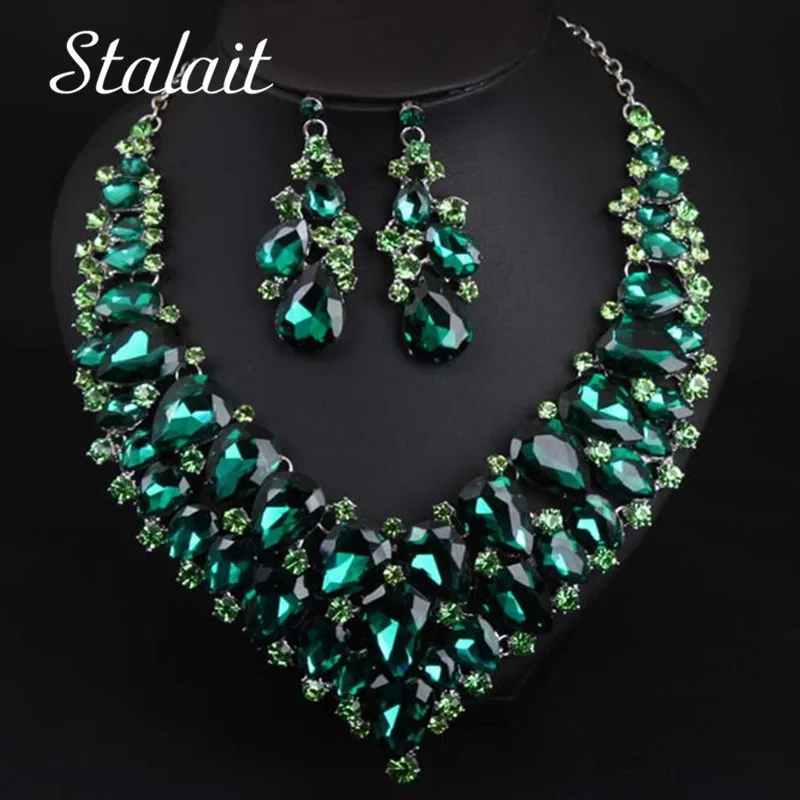 Цепочка с подвеской в виде капли серебристого цвета кристаллами|Ювелирные