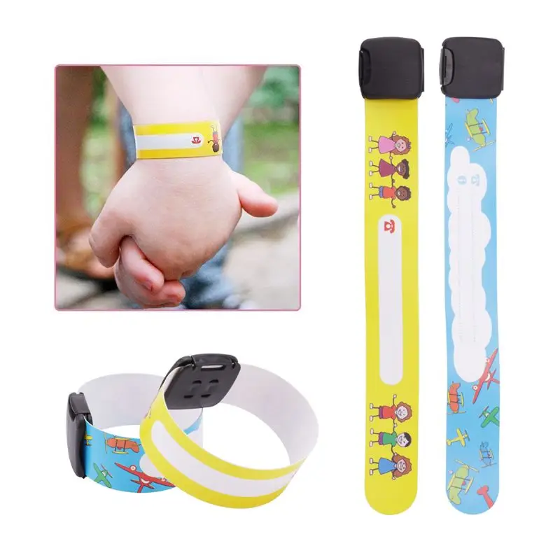 Pulsera reutilizable para ni&ntilde;os, pulsera de Identificaci&oacute;n segura para exteriores, con reconocimiento de identificaci&oacute;n, para fiestas y festivales, 8 Uds.-2