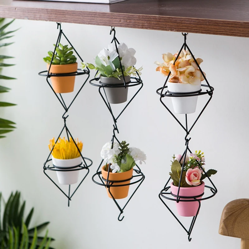 

Metal Hanging Flower Pot Plant Hanger Chain Hanging Planter Basket Flower Vase Plant Holder Home Garden Balcony Decoration 2021