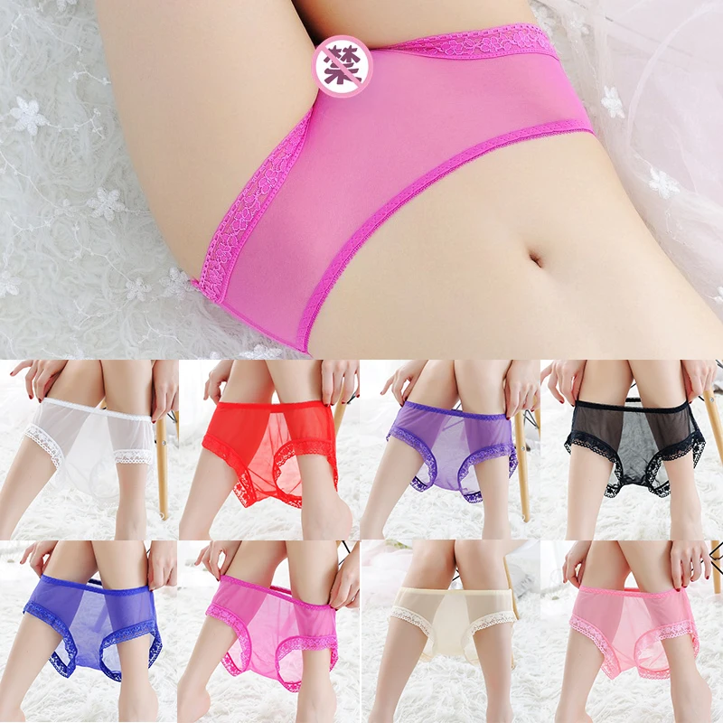 

Fashion Ultra-thin Panties Seamless Mesh Briefs Solid Color Transparent Lady Underwear Charming Women Panty Intimates Underpants