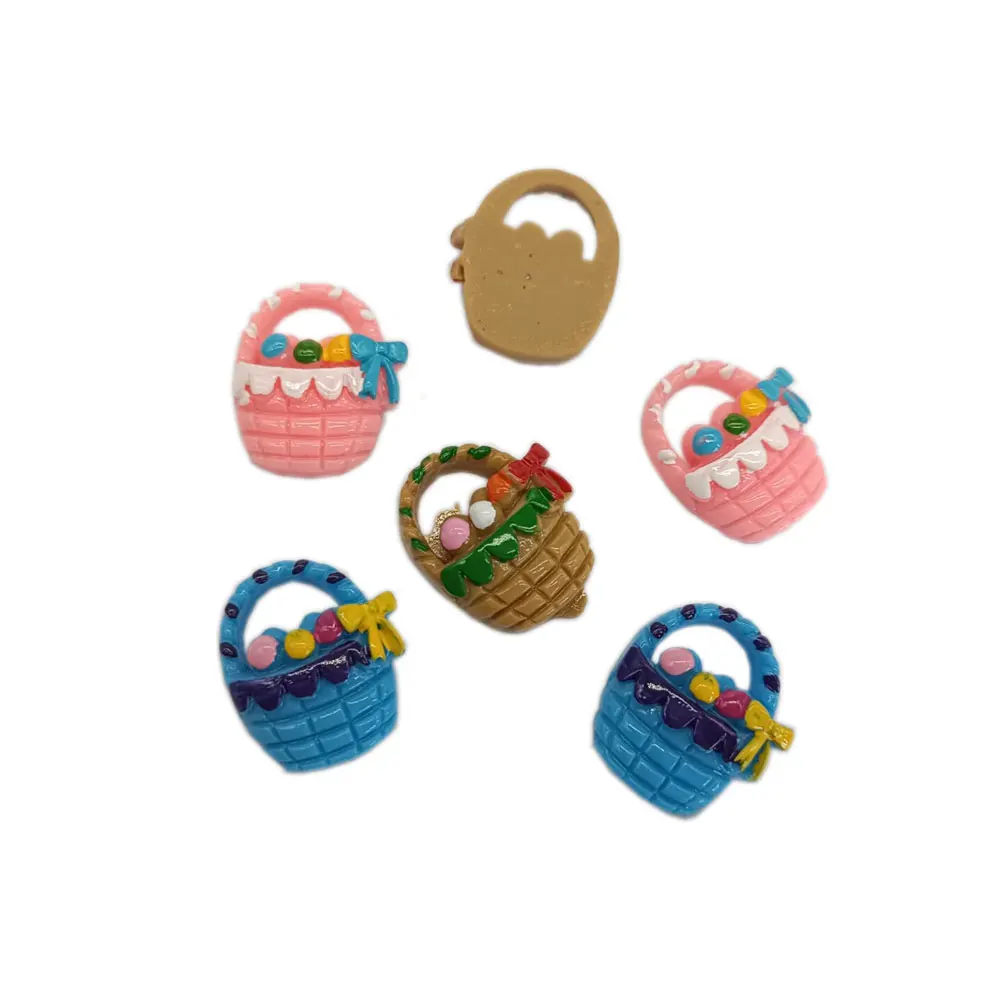 

Red Blue Resin Flat Back Easter Egg Basket Miniatures Easter Party Crafting Cabochons Easter Bunny Scrapbook Supplies
