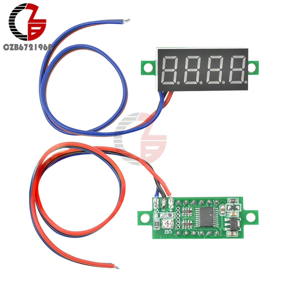DC 0-100V 0,3" цифровая панель вольтметра 4 цифры по ценам от производителя Высокая точность автомобильный вольтметр 12V 48V 60V Батарея Ёмкость тестер детектор