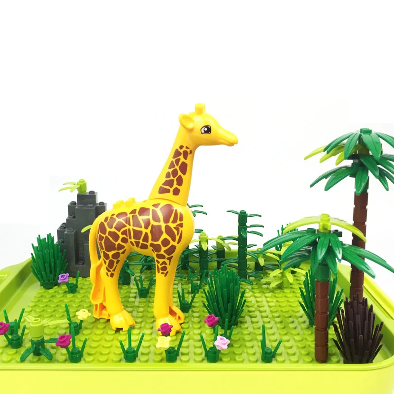 6 Животные блоки коробка для крепления на руке леса деревьев Мпц Builidng кирпичи