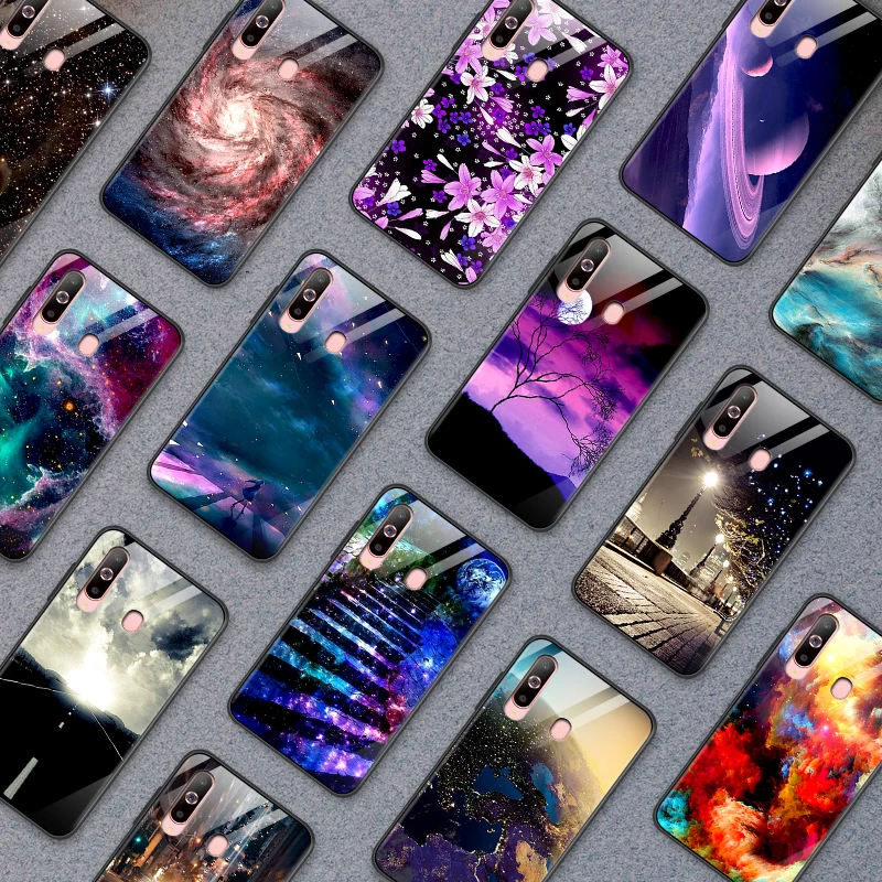 Чехол для телефона для samsung Galaxy A10 A20 A30 A40 A50 A6S A70 A8S A80 A90 закаленное Стекло крышка J4Plus M10 M20 M30 Note9 жесткий корпус