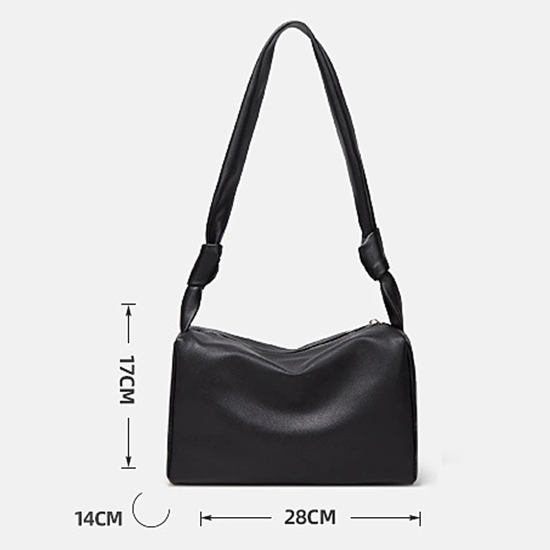 

FUNMARDI High Quality Soft Leather Shoulder Bags For Women 2021 New Fashion Totes Handbags Lady Simple Solid Color Bags WLHB2440