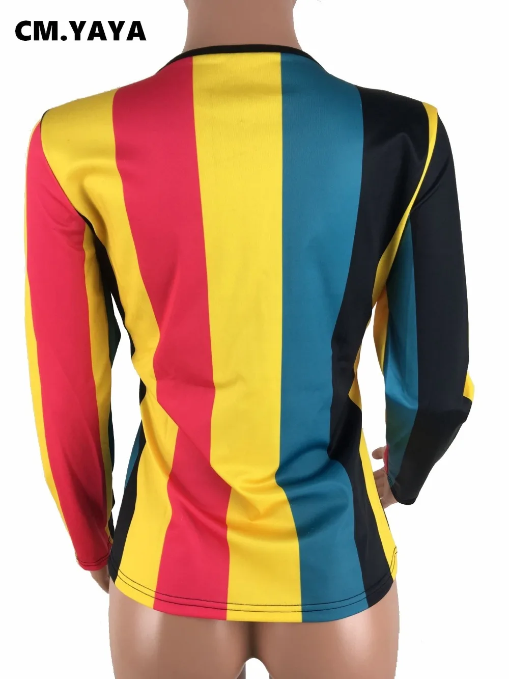 S XXL 2019 на весну и зиму Цвет Полосатый Принт футболки топы одежда с длинными