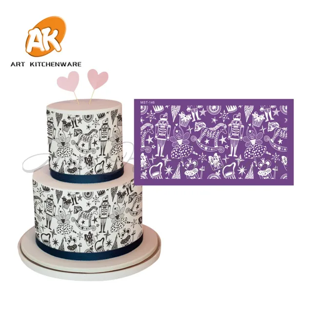 AK ART KITCHENWARE Tapis en dentelle /à plumes pour d/écoration de g/âteaux et cupcakes Rose