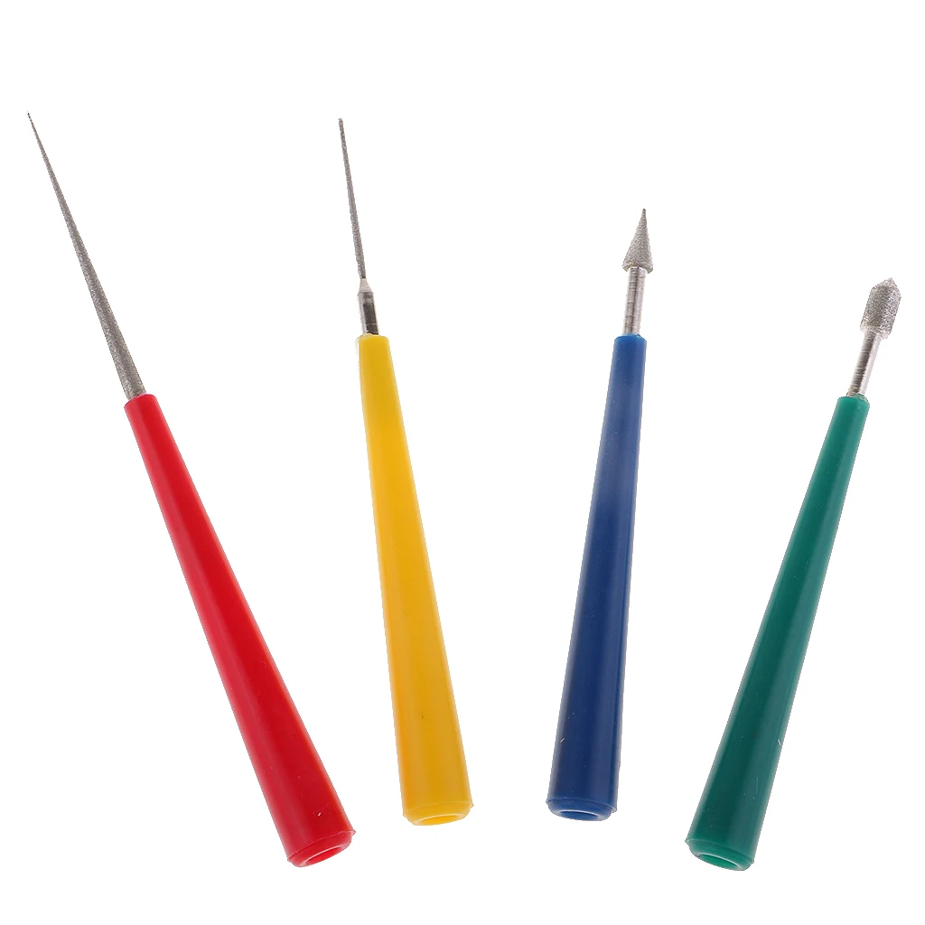 

Blesiya 4pcs Anti-slip Grip Jewelry Carving Polish Bead Reamer Set Tool