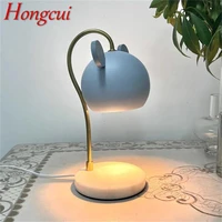 hongcui modern creative table lamp cartoon marble candle desk light led for home bedroom decoration