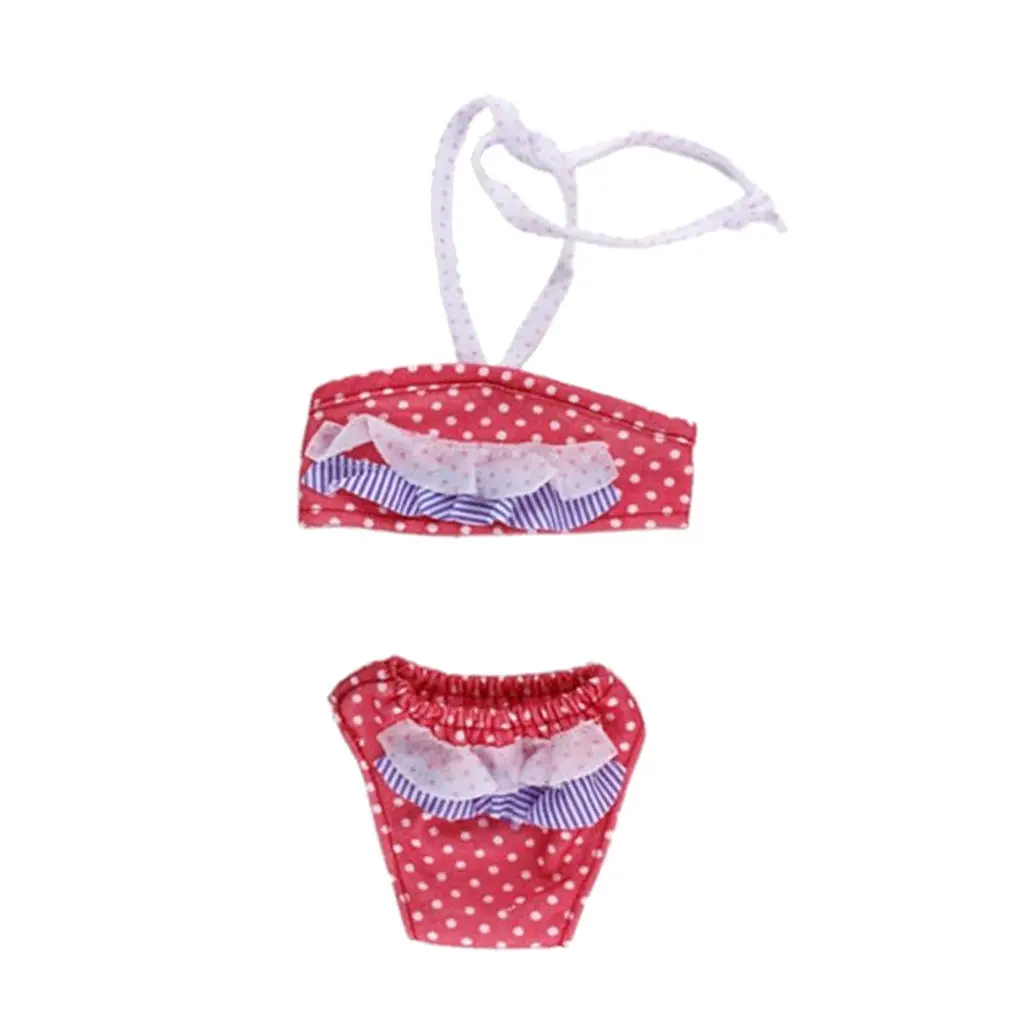 

Dotted Bikini Set Swimwear Fit for 18 Inch American Doll Doll