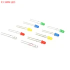 100 шт. F3 3 мм комплект светодиодных светоизлучающих диодов теплый белый красный синий зеленый УФ Оранжевый Желтый Розовый цвет набор ламп 2 в 3 в PCB