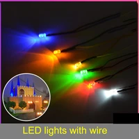 20pcslot diy building model making materials sand table small bulbs flat head with line led lights 6 colors